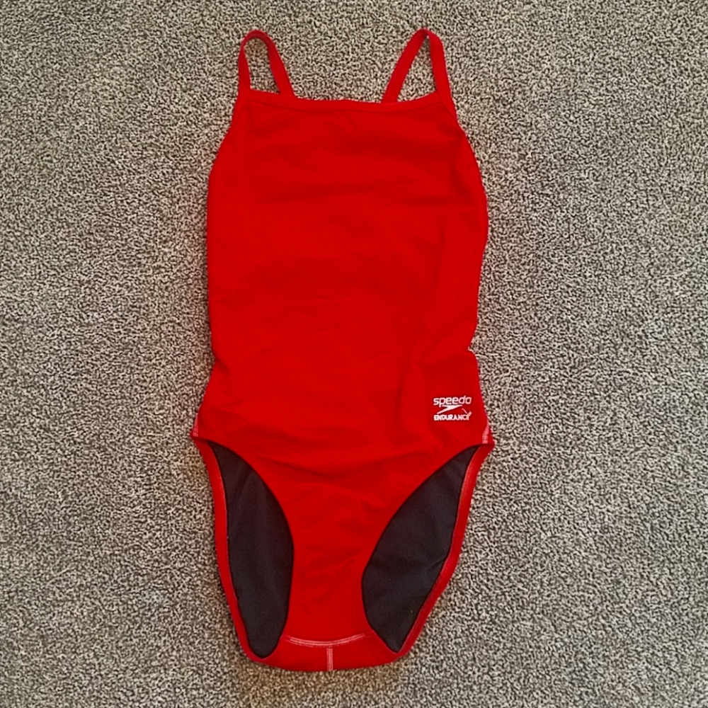 Red Speedo swimsuit
